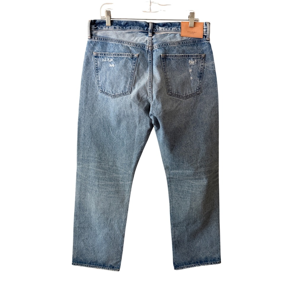 Moussy Vintage MV Belmont Straight Jeans Light Blue Distressed 30 540GSC11-2180 - Picture 2 of 9